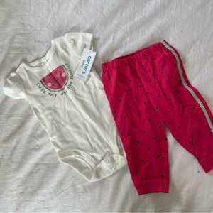 NWT Carter’s Girls 2 Piece Watermelon Set // 6 Months